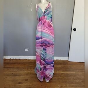 Charlie Jade Feather Print Maxi, VGUC, Size L
